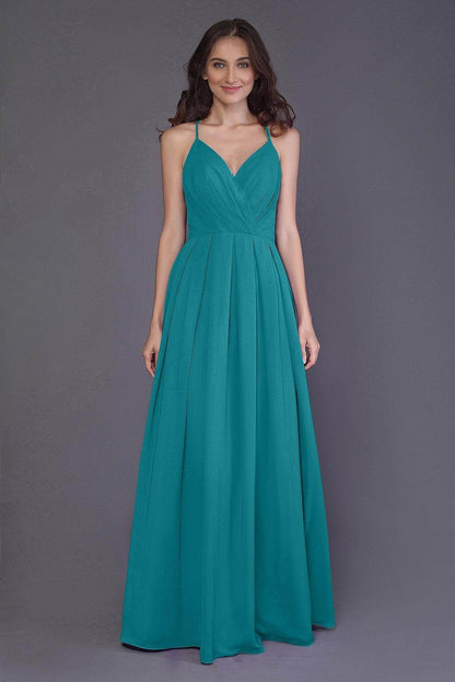 Sheath-Column Floor Length Chiffon Bridesmaid Dress PR3572
