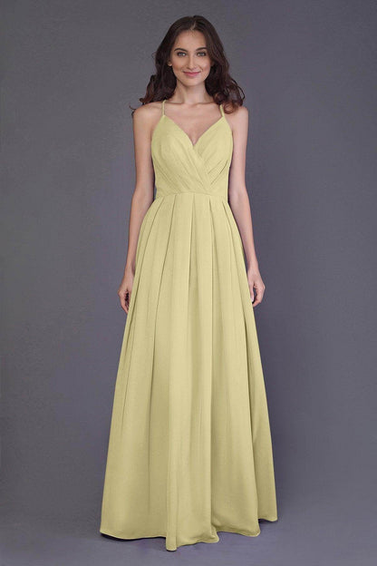 Sheath-Column Floor Length Chiffon Bridesmaid Dress PR3572