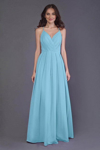 Sheath-Column Floor Length Chiffon Bridesmaid Dress PR3572