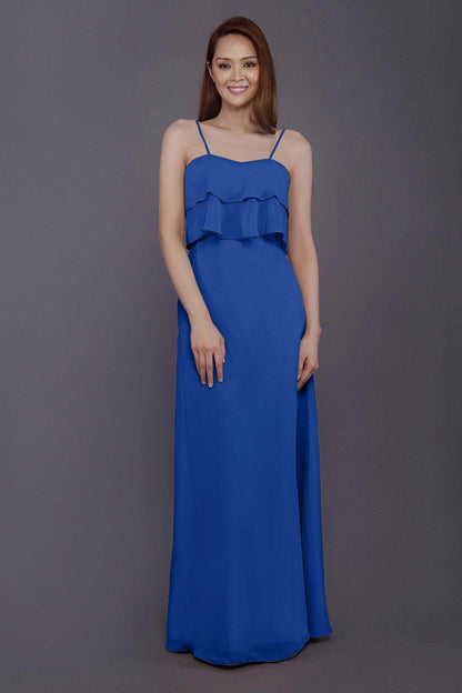 Sheath-Column Floor Length Chiffon Bridesmaid Dress PR3575