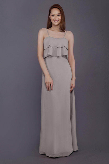 Sheath-Column Floor Length Chiffon Bridesmaid Dress PR3575