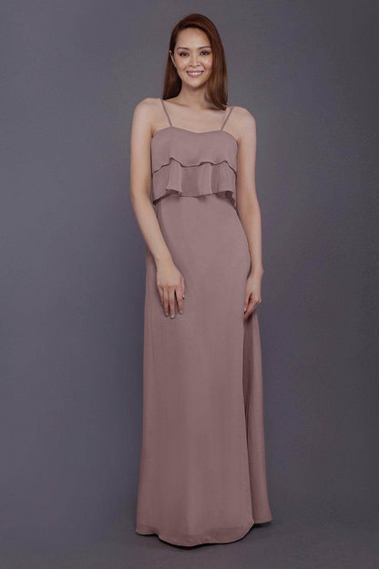 Sheath-Column Floor Length Chiffon Bridesmaid Dress PR3575