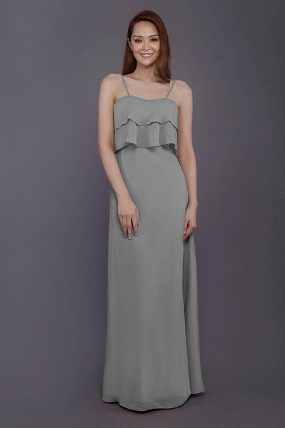 Sheath-Column Floor Length Chiffon Bridesmaid Dress PR3575