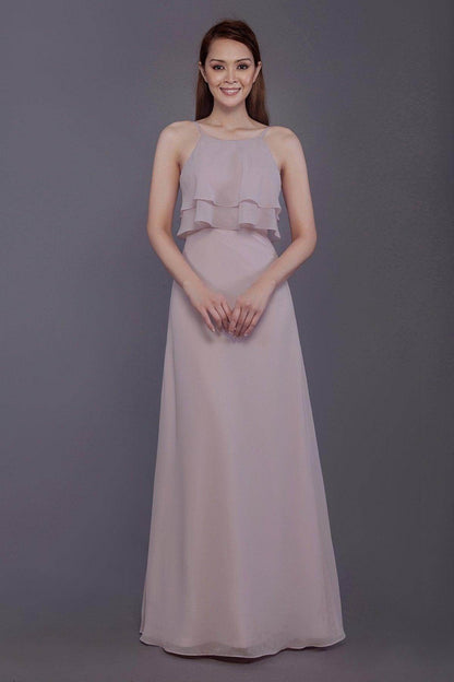 Sheath-Column Floor Length Chiffon Bridesmaid Dress PR3577