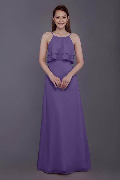 Sheath-Column Floor Length Chiffon Bridesmaid Dress PR3577