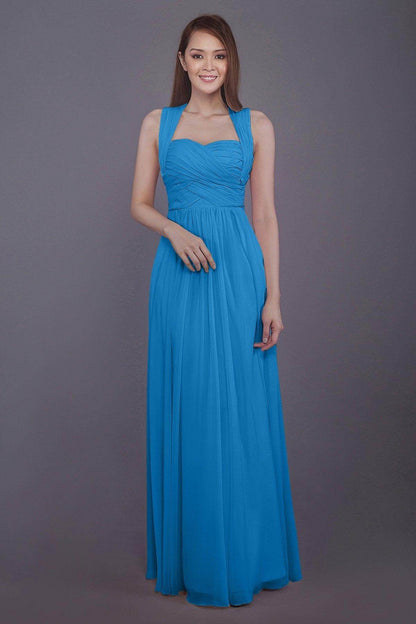Sheath-Column Floor Length Chiffon Bridesmaid Dress PR3585