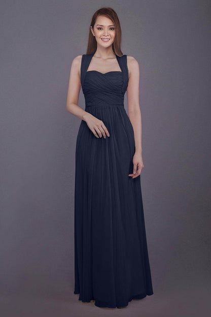 Sheath-Column Floor Length Chiffon Bridesmaid Dress PR3585
