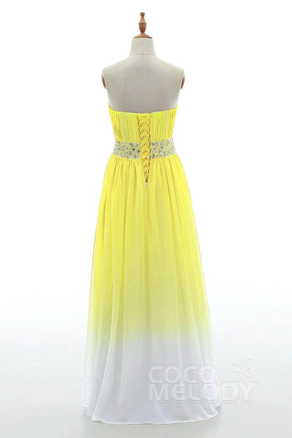 Sheath-Column Floor Length Chiffon Bridesmaid Dress PR3598