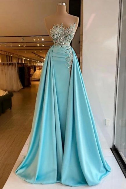 Sexy Sleeveless Sparkly Sequins Mermaid Prom Dress with Train C2183