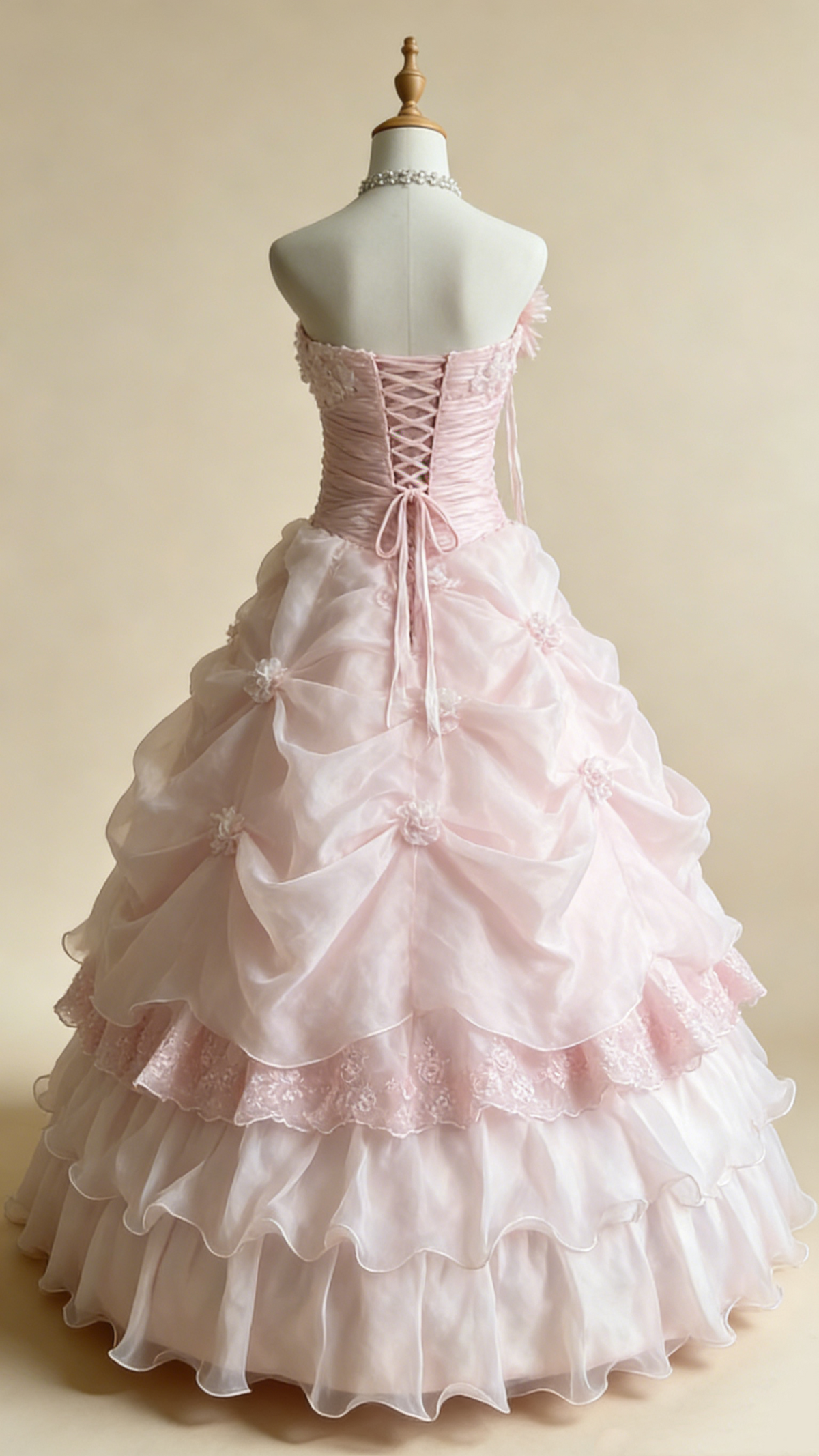 Pretty Prom Dress Strapless Pleated Flower Ball Gown Birthday Party Dress Evening Dress HZ0319