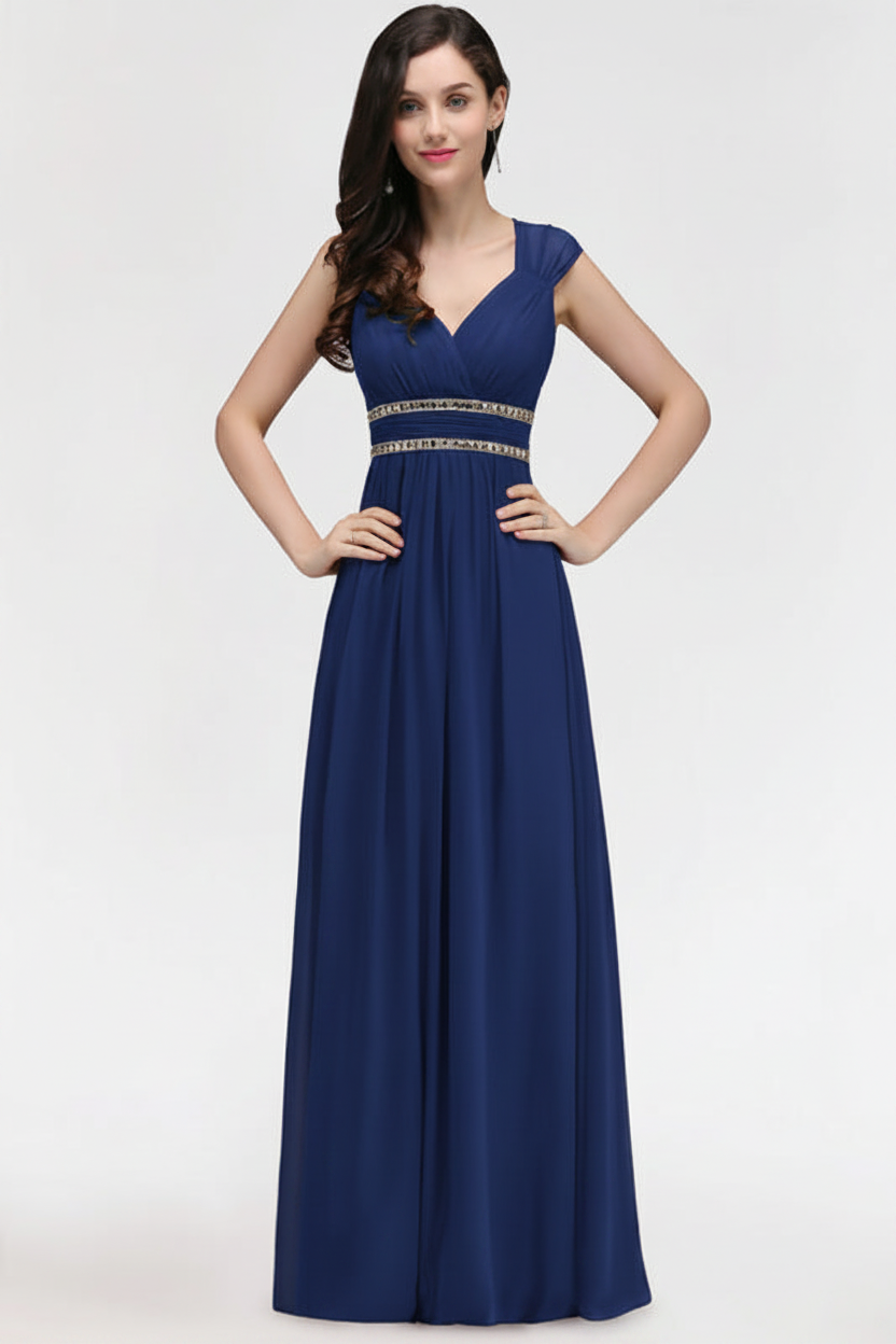 Chic Ruched Chiffon Aline Formal Dress Burgundy Bridesmaid Dress with Beadings