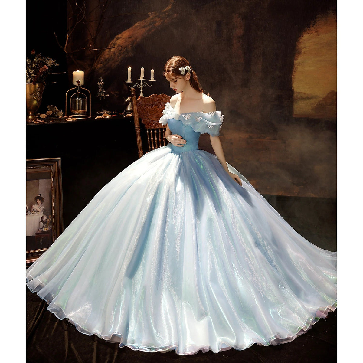 Princess Shakespeare Gothic Rococo Vintage Inspired Princess Dress Party Costume Masquerade Prom Dress  Women's Costume Vintage Cosplay Party Masquerade Wedding Party