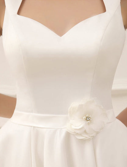 Short Wedding Dresses Satin 1950'S Vintage Bridal Queen Dress Exclusive