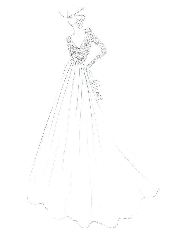 Simple Wedding Dress A Line V Neck Long Sleeve Floor Length Chiffon Lace Beach Wedding Dresses