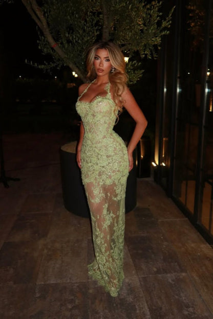 Sleeveless Lace Mermaid Prom Dress Sweetheart Evening Dress