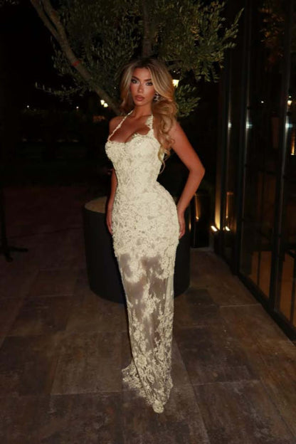 Sleeveless Lace Mermaid Prom Dress Sweetheart Evening Dress