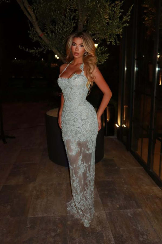 Sleeveless Lace Mermaid Prom Dress Sweetheart Evening Dress