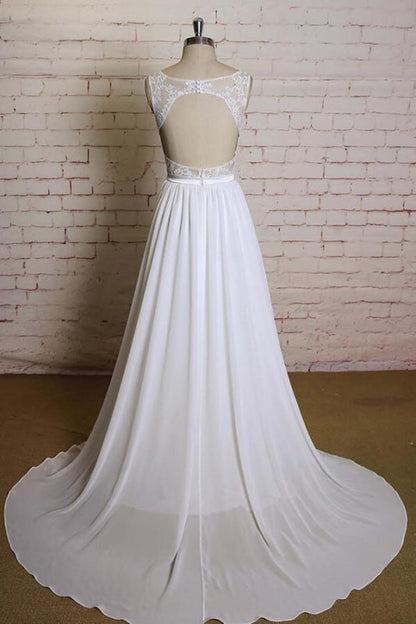 Sweetheart Lace Chiffon A-line Wedding Dress