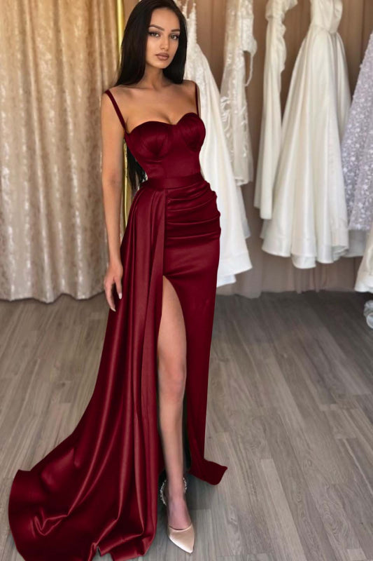 Sweetheart Mermaid Evening Dress Satin With Split