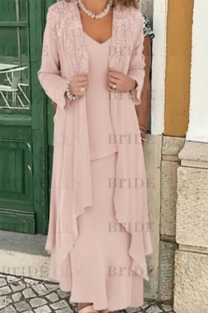 Three Pieces Mother of the Bride Dresses Plus Size Chiffon Mother of the Bride Outfits