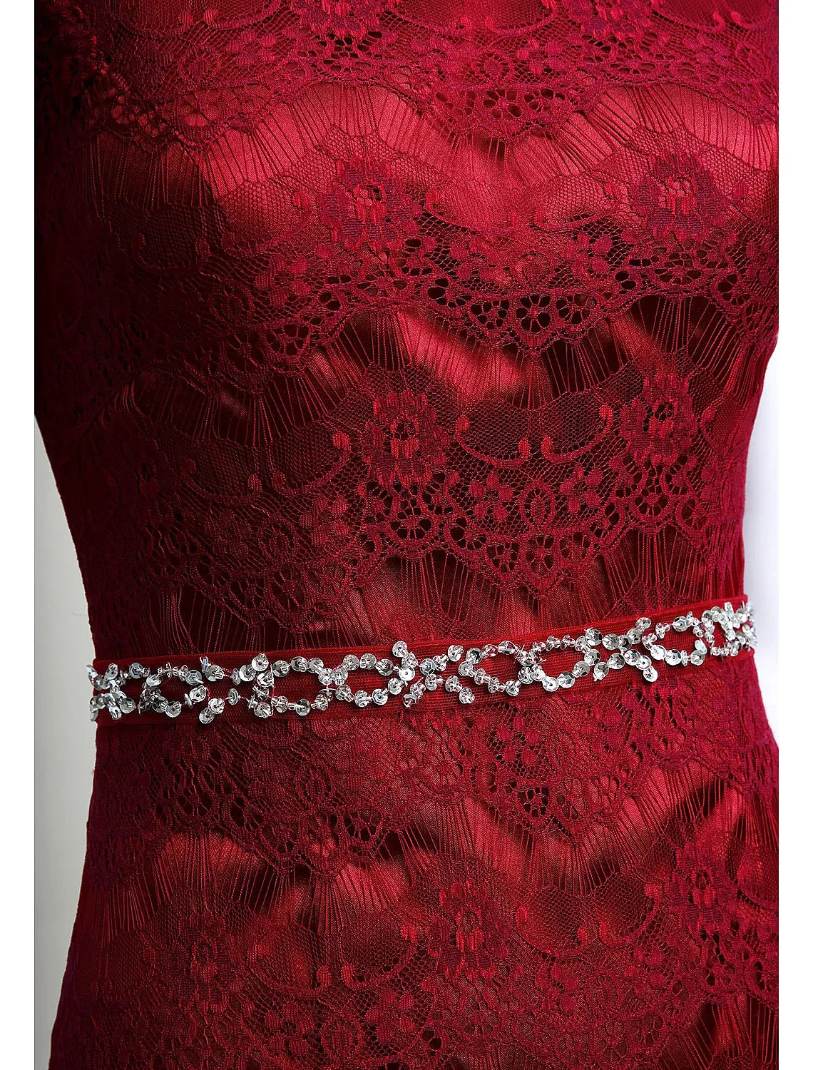 Mermaid / Trumpet Mother of the Bride Dress Jewel Neck Ankle Length Lace Tulle Sleeveless No with Lace Crystals