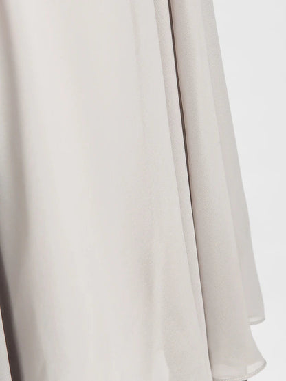 A-Line Mother of the Bride Dress Floral High Low V Neck Asymmetrical Chiffon Lace Short Sleeve with Flower
