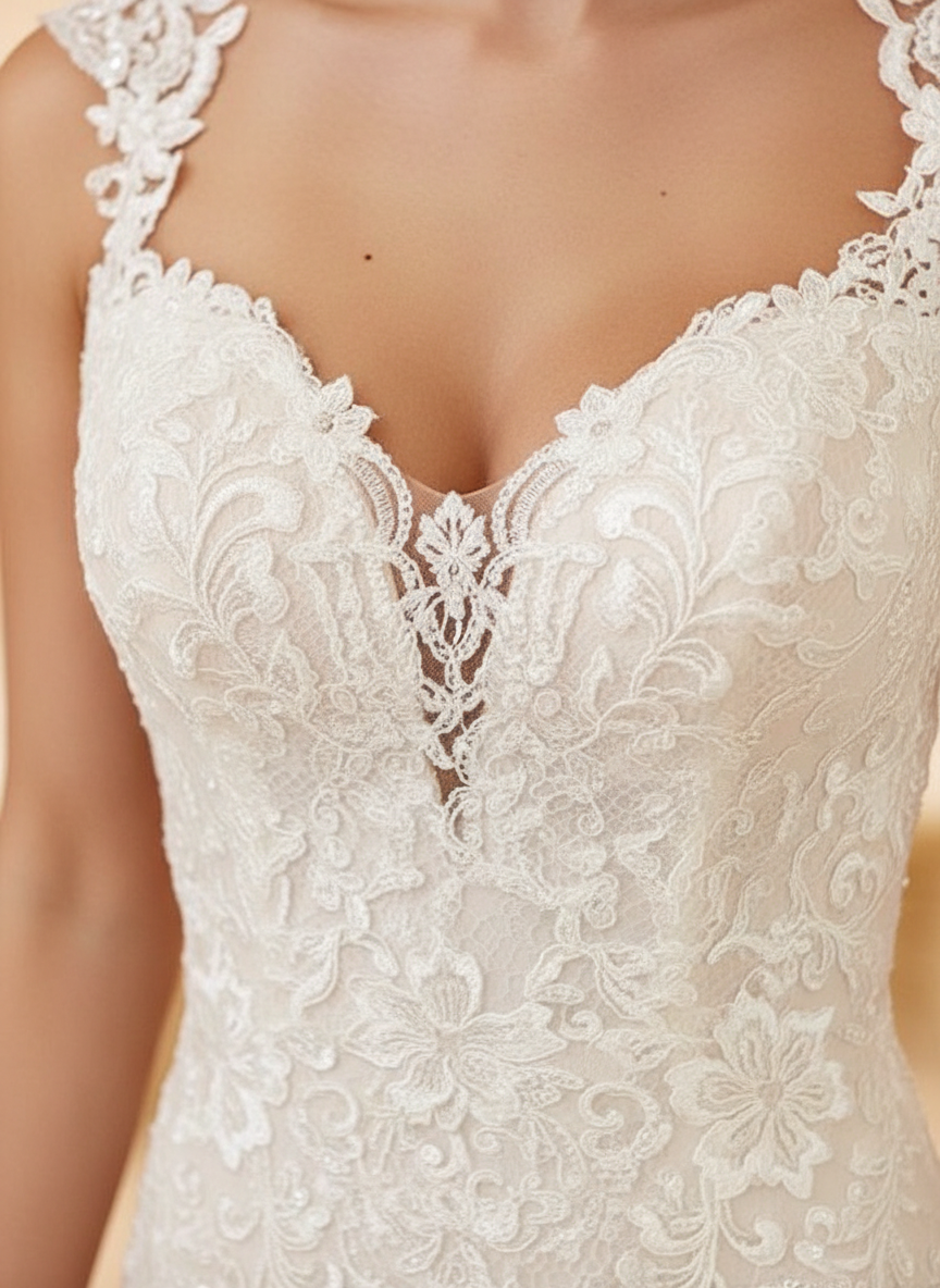 Backless Wedding Bridal Gowns Mermaid Sleeveless Lace Bridal Gowns