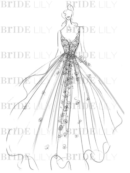 Wedding Dresses A Line V Neck Sleeveless Lace Appliqued Bridal Gowns With Train